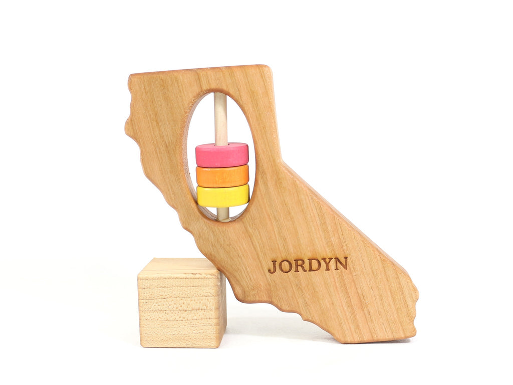 California State Wooden Baby Rattle™ - BEAR TREE BABY