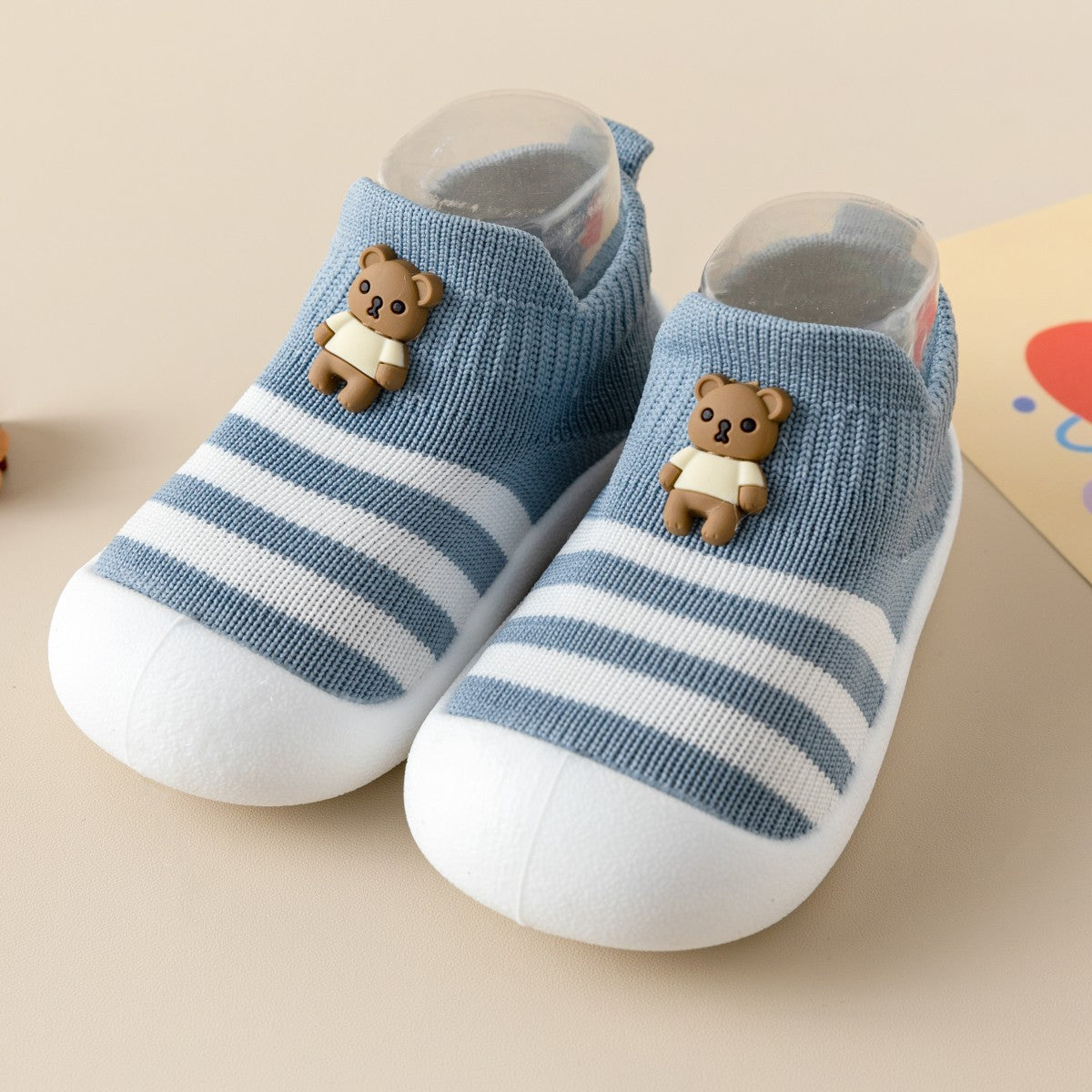 Bear Tree Baby Steady Paw Sock Shoes 3 Stripes Blue 0 6 Months Size 3