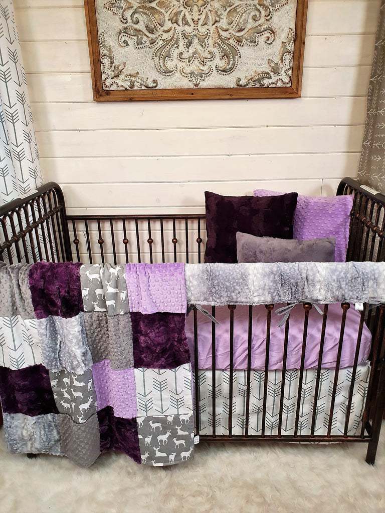 Lilac Deers and Silver Fawns Bedding Collection - BEAR TREE BABY