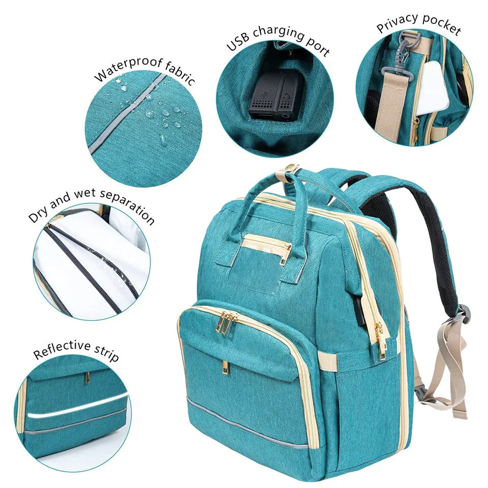 Backpack diaper bag with charger best sale