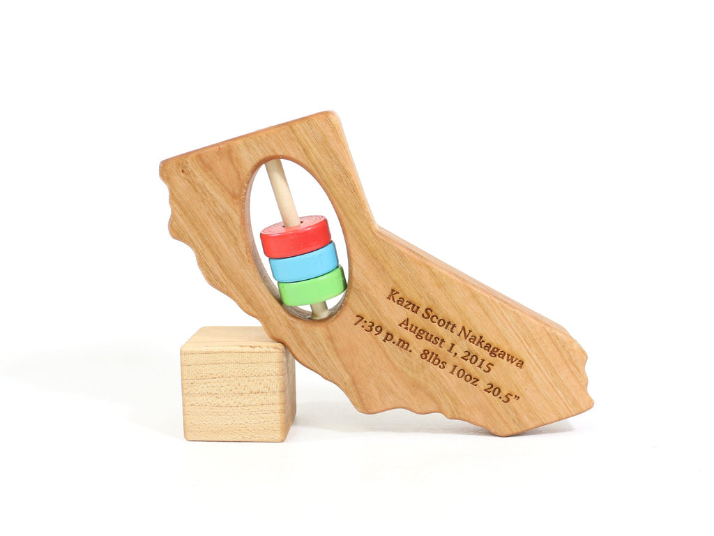 California State Wooden Baby Rattle™ - BEAR TREE BABY